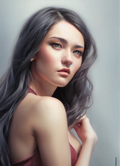 Image similar to photo of a gorgeous young woman in the style of stefan kostic, realistic, sharp focus, 8k high definition, insanely detailed, intricate, elegant, art by artgerm