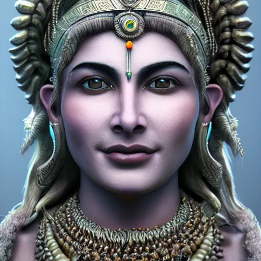 Image similar to portrait of shiva, ultra realistic photography, highly detailed, photorealistic, octane render, 8 k, unreal engine