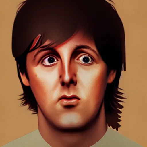 Prompt: portrait of sad young Paul McCartney crying and looking very unhappy with a tear on his cheek photorealistic trending on artstation 8k high quality very coherent art lighting