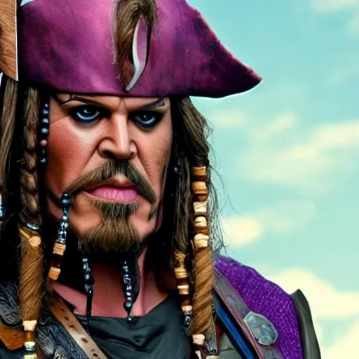 Image similar to thanos as jack sparrow, highly detailed