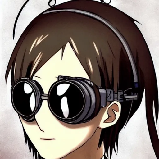 Image similar to cat person with steampunk goggles on forehead, style of hajime isayama