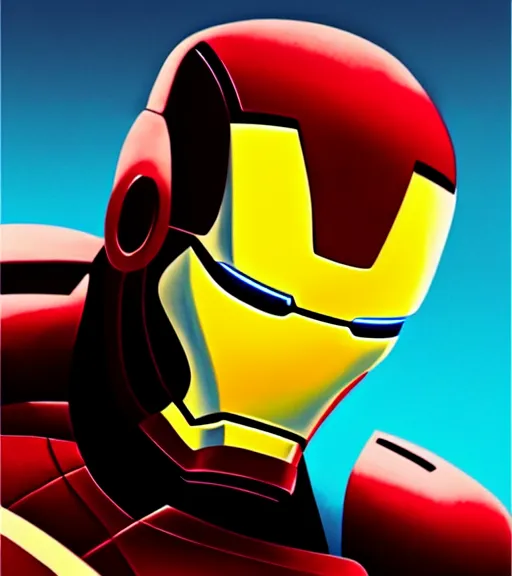 Image similar to icon stylized minimalist adam scott as iron man, loftis, cory behance hd by jesper ejsing, by rhads, makoto shinkai and lois van baarle, ilya kuvshinov, rossdraws global illumination