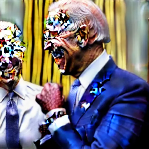 Image similar to Joe Biden laughing with Joe Biden