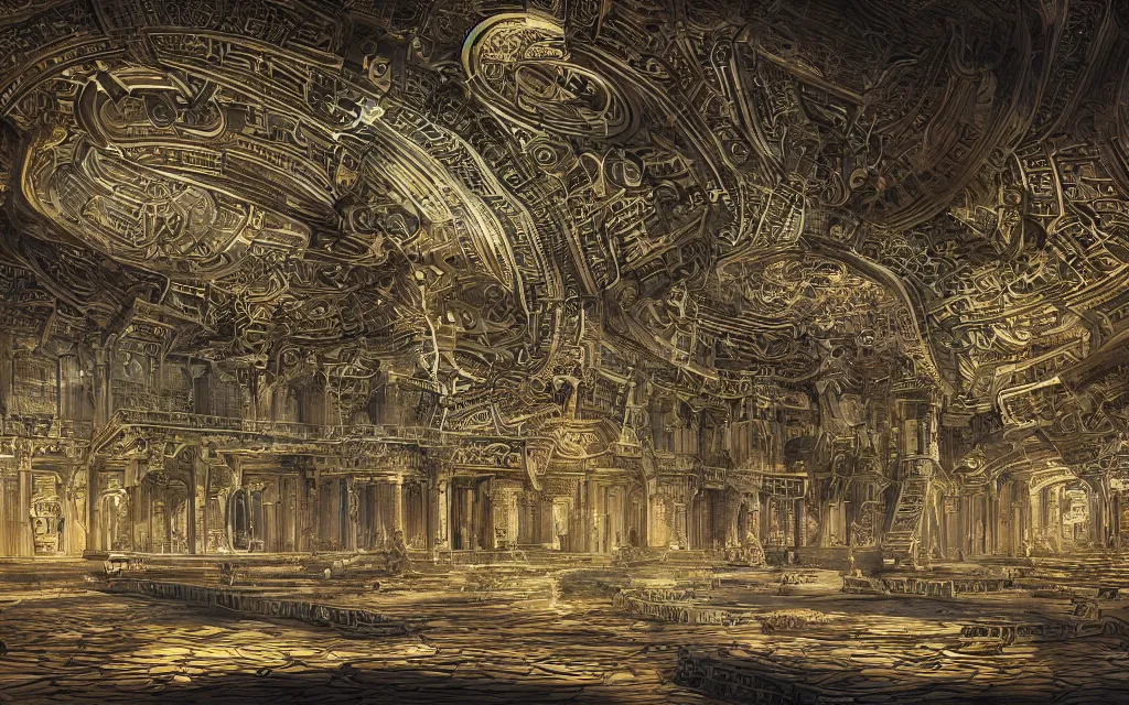 Prompt: palace of the god minds, future perfect, award winning digital art extremely detailed