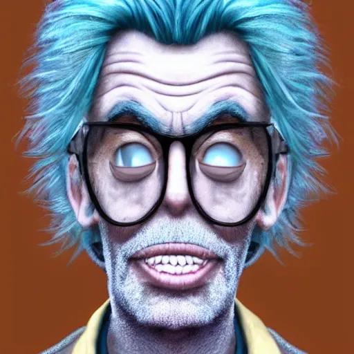 Prompt: lifelike portrait of rick sanchez, photo