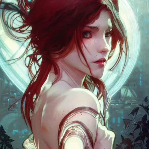 Image similar to digital character concept art by artgerm and greg rutkowski and alphonse mucha. clear portrait of vampire girl, blood dripping, light effect. hyper detailed, glowing lights!! intricate, elegant, digital painting, artstation, smooth, sharp focus