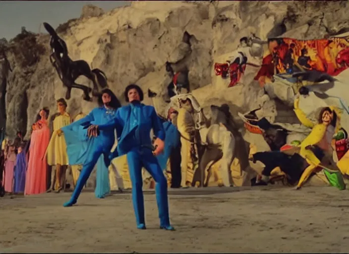 Prompt: still from art house film by alejandro jodorowsky and kenneth anger in the style of viennese actionism : : big international production by a major studio : : intense scene in a picturesque setting : : cinemascope, technicolor, 8 k