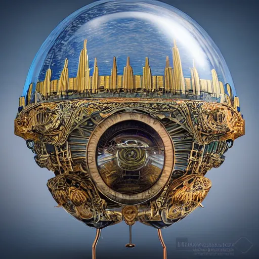 Prompt: enormous flying city in a faberge egg, sky, steampunk, fantasy art, unreal engine, intricate, intricate, intricate, intricate