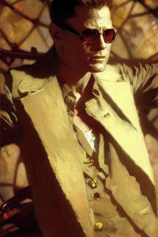 Image similar to albert wesker, painting by gaston bussiere, craig mullins, greg rutkowski, alphonse mucha