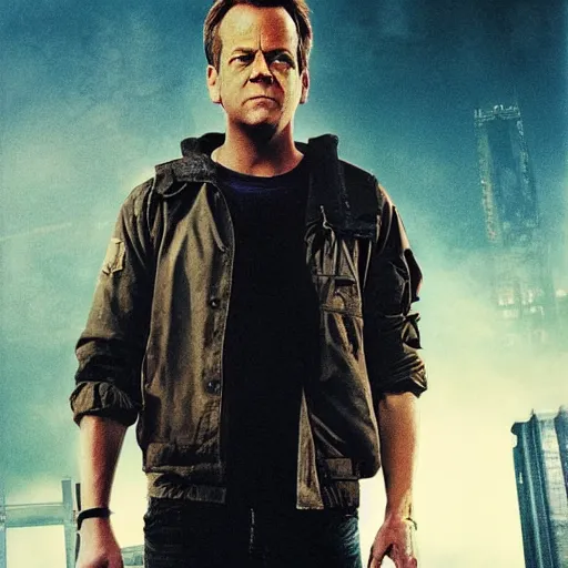 Image similar to movie poster of jack bauer working for the scp foundation