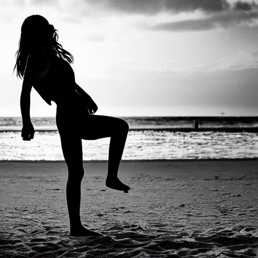 Prompt: beach lifeguard girl standing, cinematic, photo, 8k, highly detailed