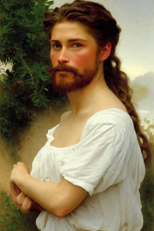 Image similar to portrait of Rob Lowe, bouguereau