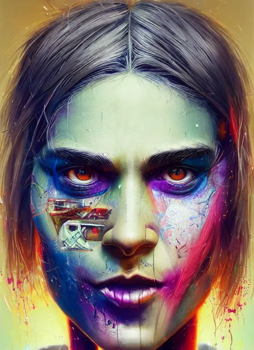 Prompt: beautiful portrait of Lofi cyberpunk Shrek, by Tristan Eaton, Stanley Artgermm, Tom Bagshaw, Greg Rutkowski, Carne Griffiths. trending on DeviantArt, face enhance, hyper detailed, trending on Artstation, 8k, masterpiece, graffiti paint, fine detail, full of color, intricate detail, golden ratio illustration