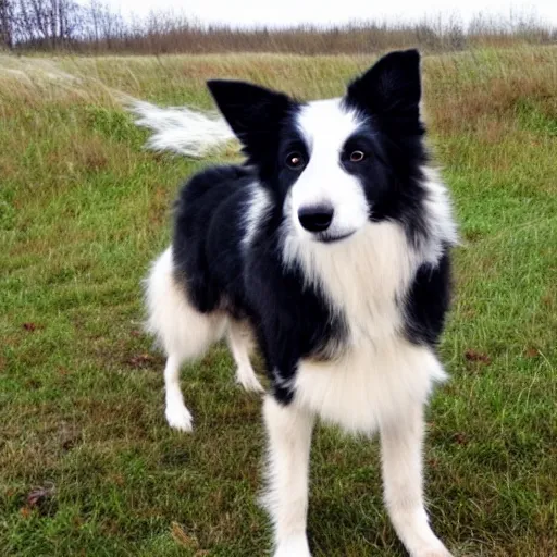 Prompt: a border collie Icelandic sheepdog mix