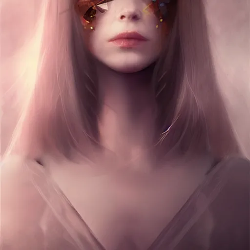 Image similar to human portrait, ethereal, face, crystal, intrincate, cgsociety, devianart