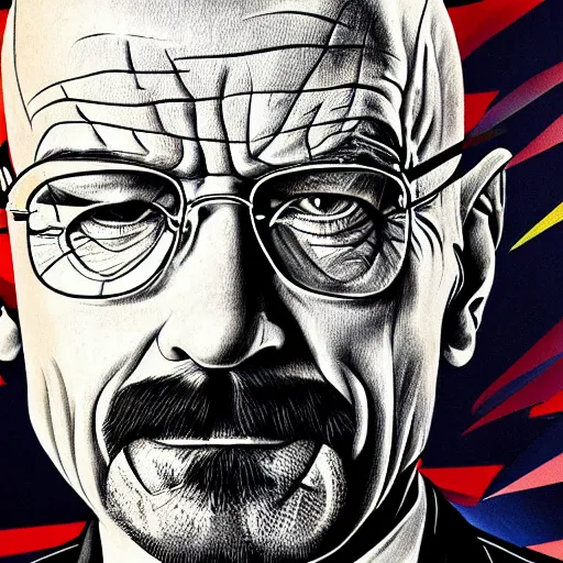 Prompt: futurism art of walter white