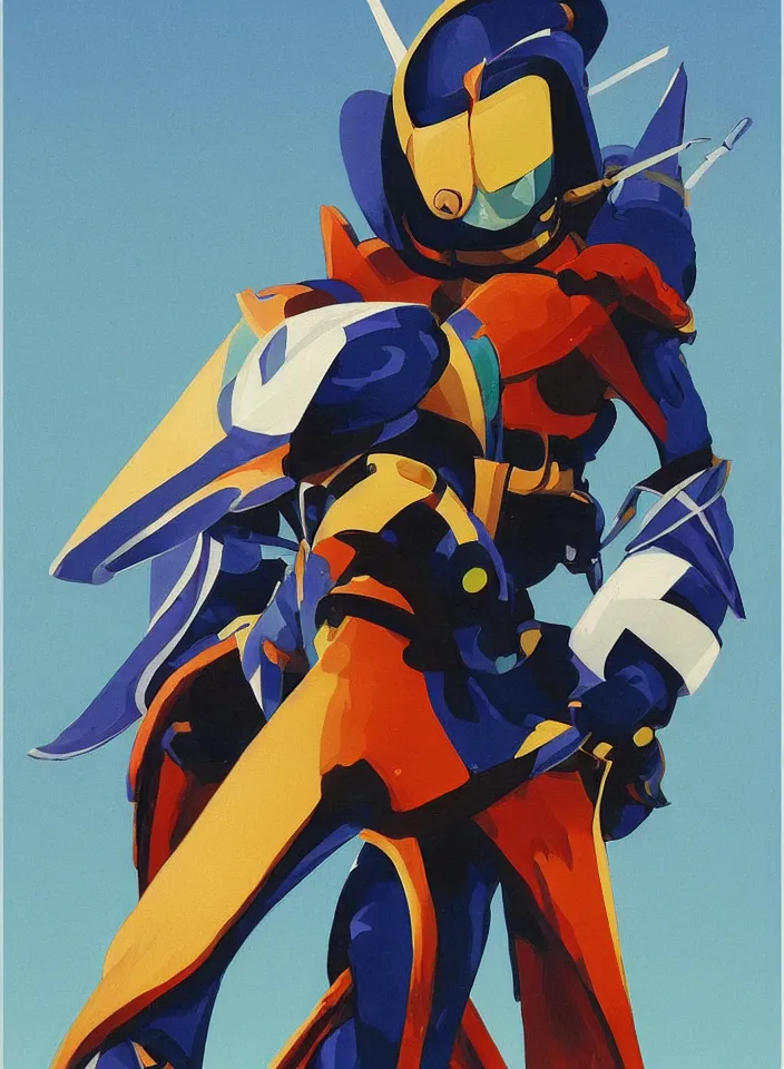 Image similar to sfumato renaissance oil painting of a ninja shaman, modern minimal isei miyake outfit, in the style of syd mead, jeremy cowart, concept art in the style of megaman x zero