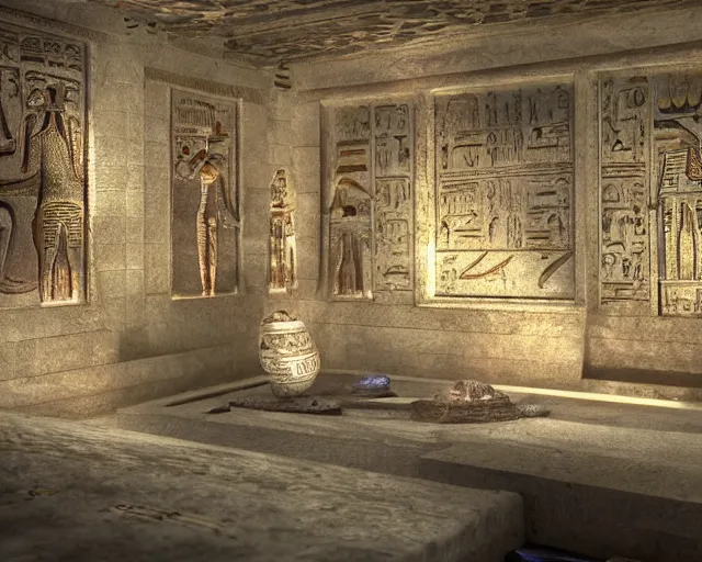 Prompt: screenshot ps 5 videogame in an ancient egypt undiscovered room with a box full of money ingots and gems and precious, concept art, architecture design, pyramids style, rtx, nvidia, renderer, stunning graphics