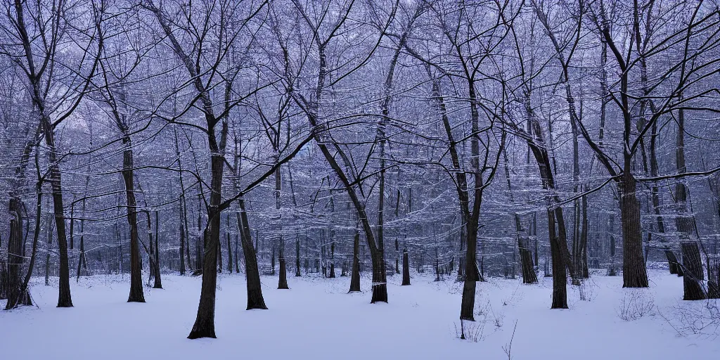 Prompt: a forest in winter moonnight by katayama bokuyo