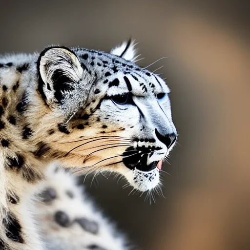 Image similar to Snow leopard smoking a joint, smoke clouds, award-winning photo