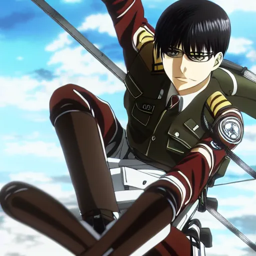 prompthunt: Levi Ackerman from Attack on Titan, anime screenshot, beautiful  anime, handsome man, 1080p, full hd, reckon corps