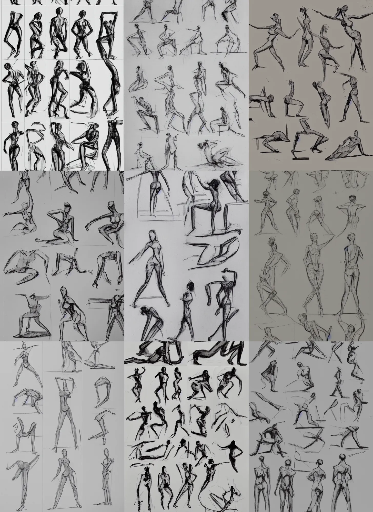 Figure Drawing Reference: Action Poses