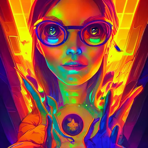 Image similar to skill magic geek inside matrix deepdream radiating a glowing aura stuff loot legends stylized digital illustration video game icon artstation lois van baarle, ilya kuvshinov, rossdraws,