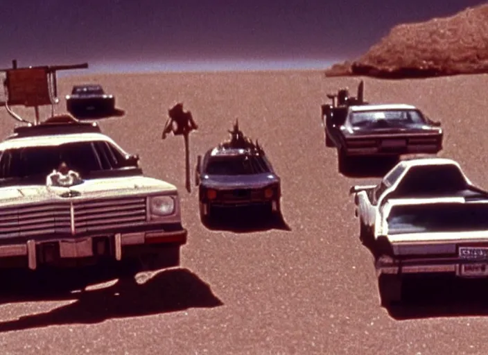 Image similar to El Camino scene from the 1979 science fiction film Muppet Mad Max