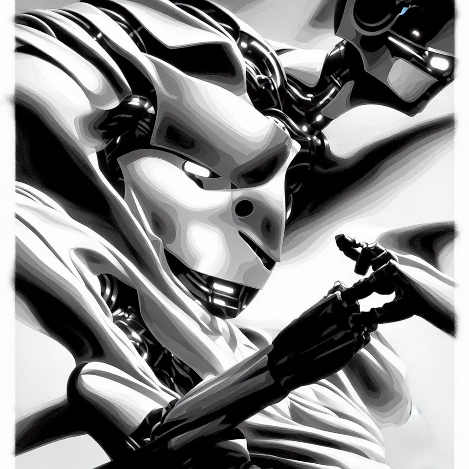 Prompt: sketch robot art by alex ross, dynamic lighting, cinematic, epic composition, masterpiece, sense of awe, cream and white color scheme