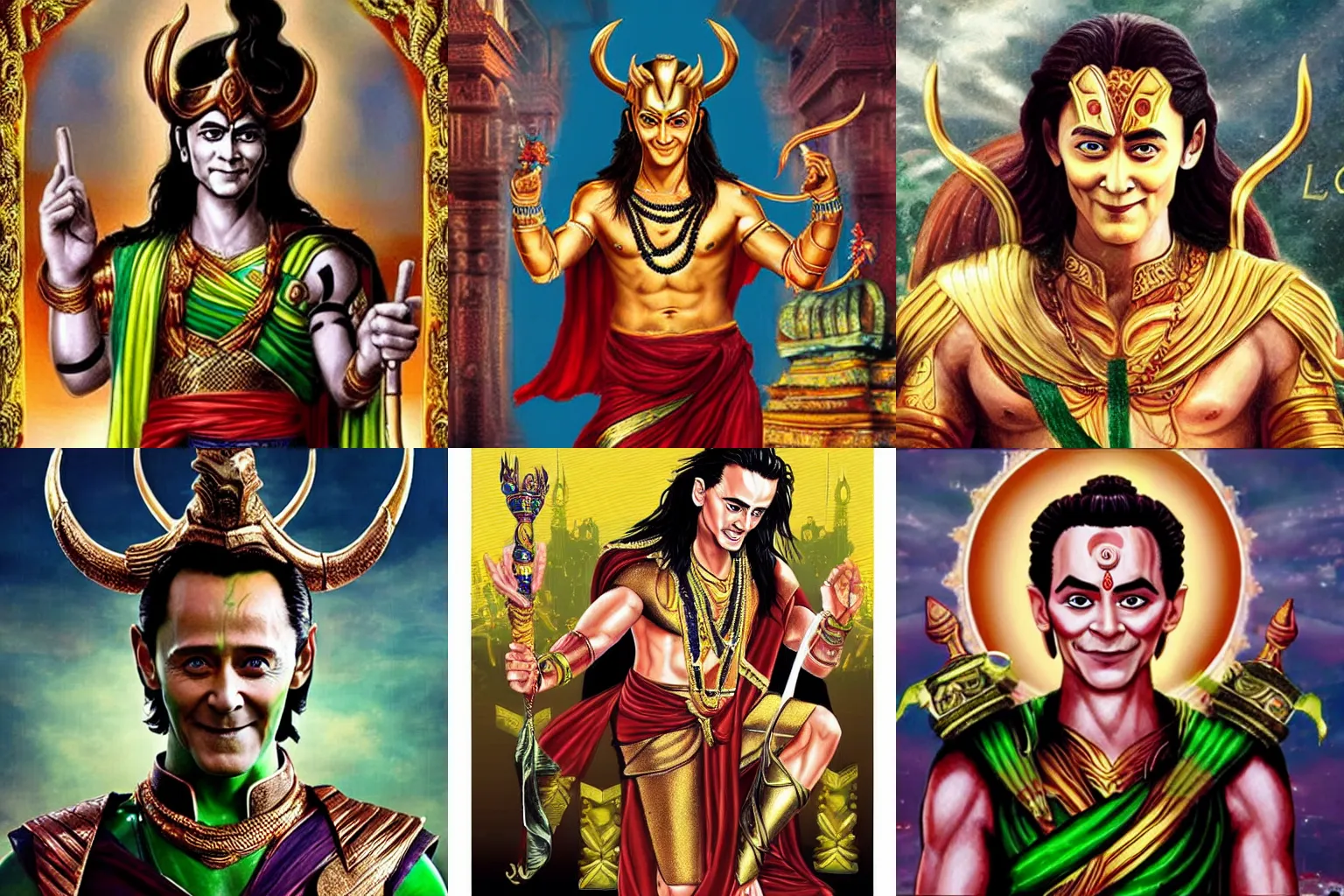 Prompt: loki as a hindu god