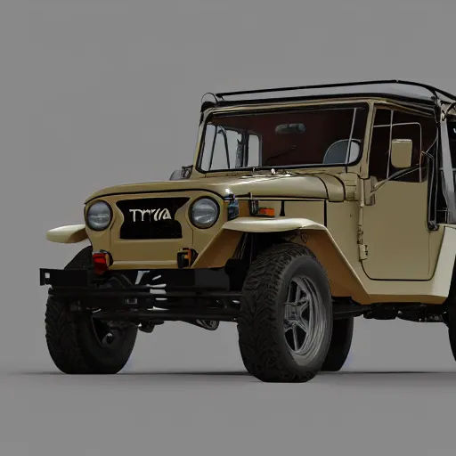 Prompt: a blueprint by Leonardo da Vinci of a Toyota Fj43 build in 1981, black roof, with a roof rack, detailed, in the style of Leonardo da Vinci, 8K, octane render, 8K,