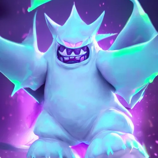Prompt: a coloful drawing of gengar ghost pokemon , dynamic, particulate, intricate, elegant, highly detailed, centered, artstation, smooth, sharp focus, octane render