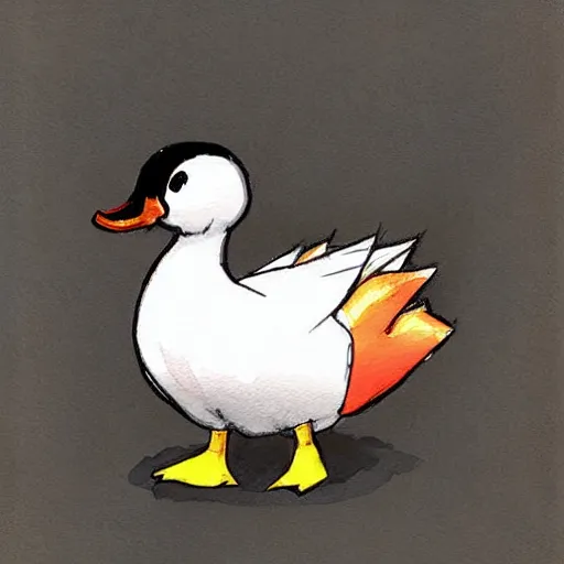 Image similar to duck illustration, anime, watercolor, style of ken sugimori