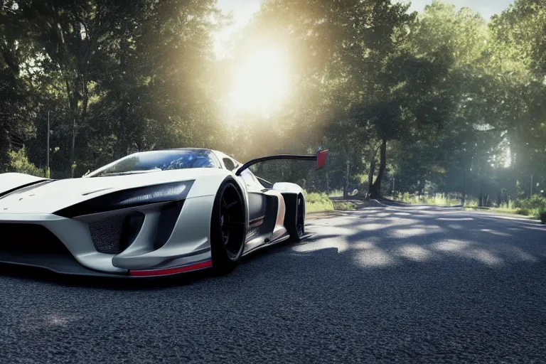 Image similar to photo wallpaper sport car gran turismo 7 forza horizon need for speed fast and furious 5 unreal engine supercar hypercar game concept car octane render, 4 khd 2 0 2 2 3 d cgi rtx style chrome reflexion global illumination ray tracing hdr arstation pixar and disney unreal