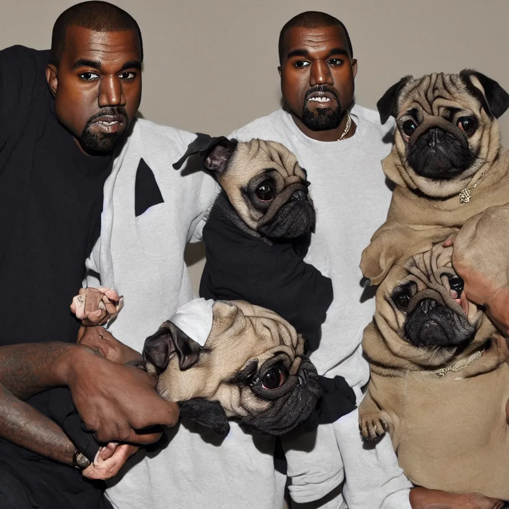 Image similar to kanye west and a pug