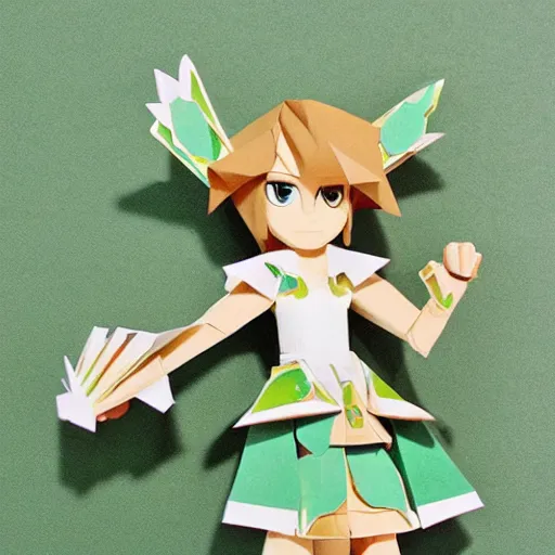 Image similar to a paper model of linkle, paper modeling art.