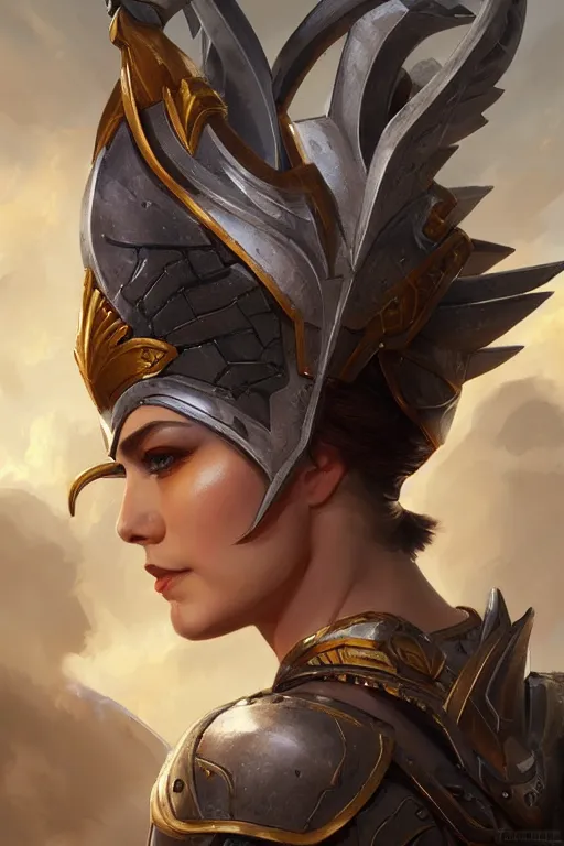 Image similar to amazon valkyrie athena, d & d, fantasy, portrait, highly detailed, headshot, digital painting, trending on artstation, concept art, sharp focus, illustration, art by artgerm and greg rutkowski and magali villeneuve