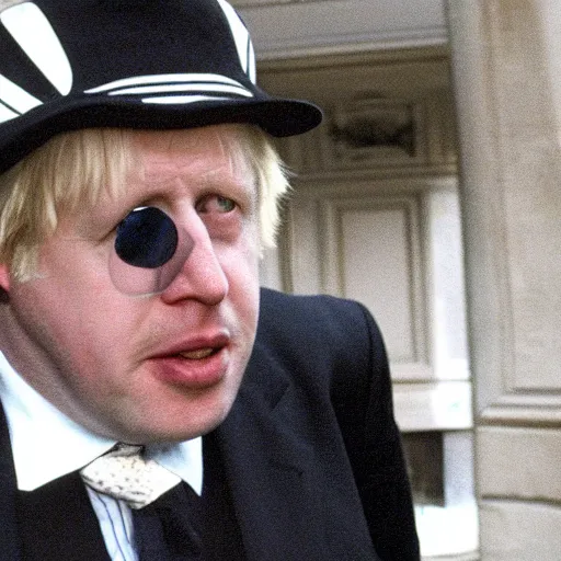 Image similar to boris johnson in gangster outfit, 2 0 0 0 photo