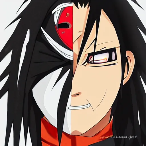 Image similar to split face Uchiha Madara/Hashirama poster, epic artwork, anime painting, extremely detailed, trending on Artstation, award-winning art