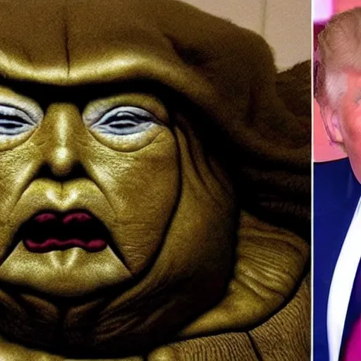 Prompt: jabba the hutt with donald trump's face