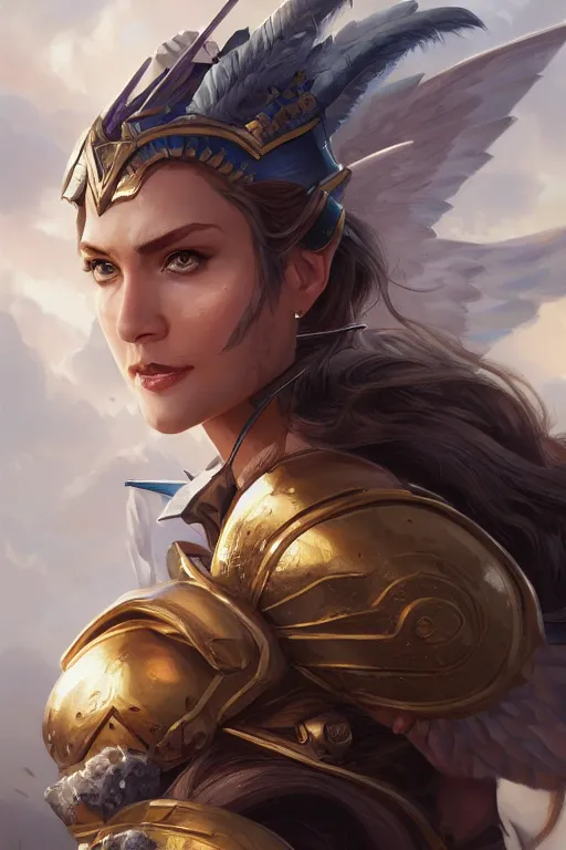 Image similar to amazon valkyrie athena, d & d, fantasy, portrait, highly detailed, headshot, digital painting, trending on artstation, concept art, sharp focus, illustration, art by artgerm and greg rutkowski and magali villeneuve