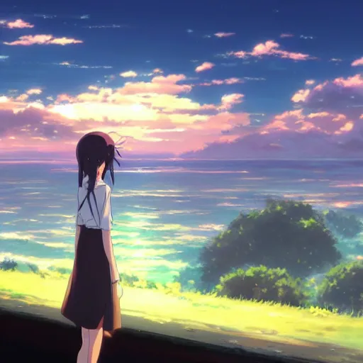 Prompt: art by makoto shinkai