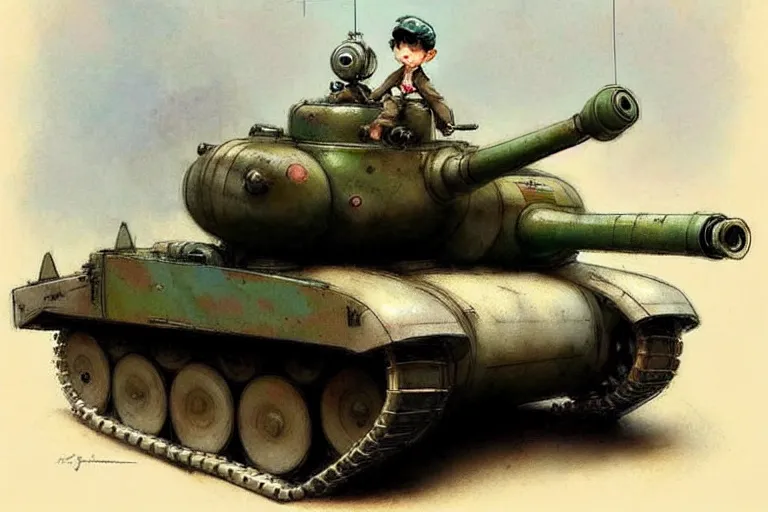 Prompt: (((((1950s boy and his pet robot toy retro army tank . muted colors.))))) by Jean-Baptiste Monge !!!!!!!!!!!!!!!!!!!!!!!!!!!