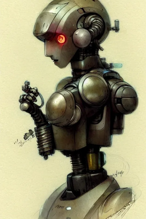 Image similar to (((((2050s servant android robot art . muted colors.))))) by Jean-Baptiste Monge !!!!!!!!!!!!!!!!!!!!!!!!!!!