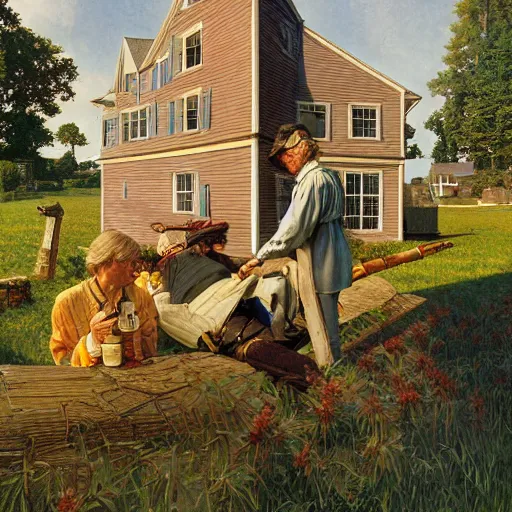 Image similar to high quality high detail painting by david mattingly and norman rockwell and nc wyeth, hd, realistic matte, photorealistic lighting, composition and layout inspired by gregory crewdson, modern supernatural horror, stephen king.