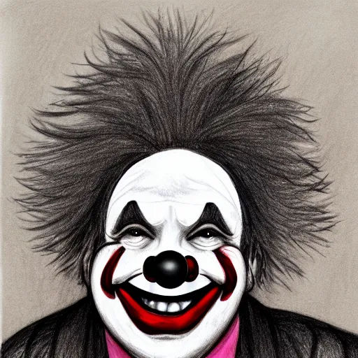 Prompt: drawing of a clown by jaime hewlett