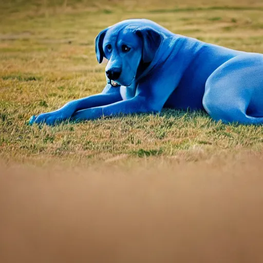 Image similar to a lazy blue dog