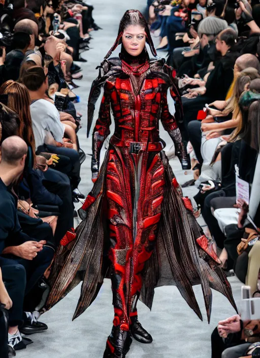 Image similar to hyperrealistic and heavy detailed balenciaga runway show of mortal kombat, leica sl 2 5 0 mm, vivid color, high quality, high textured, real life