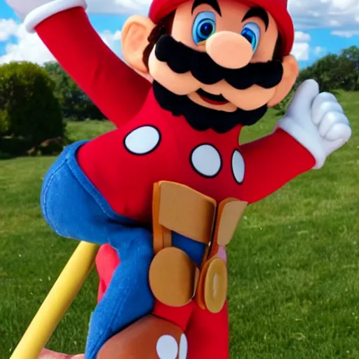Prompt: Mario as a puppet made by Jim Henson