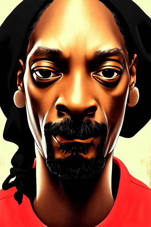 Image similar to snoop dogg, manga cover art, detailed color portrait, artstation trending, 8 k, greg rutkowski